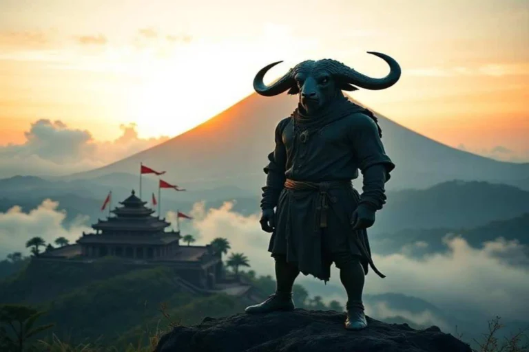 Ilustrasi sosok Lembu Suro mahluk legenda yang mendiami Gunung Kelud