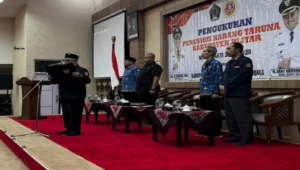 Ketua Komisi IV, Sugeng Suroso, S.Kom, menghadiri Pengukuhan Pengurus Karang Taruna Kabupaten Blitar Masa Bhakti 2023–2028 di Ruang Candi Penataran, Rabu (17/9/2025).