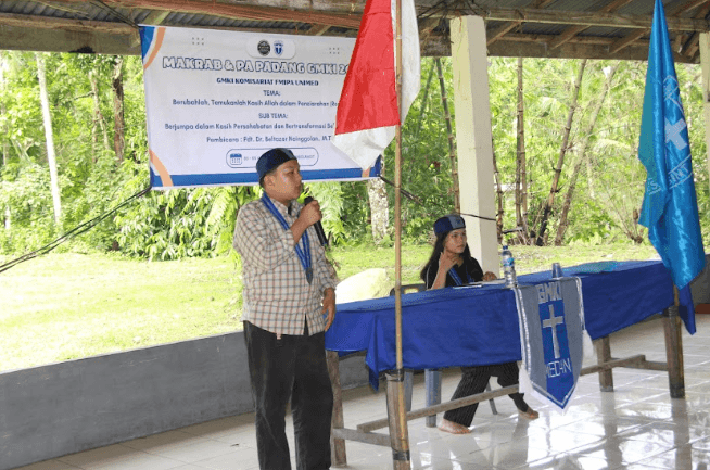 Ketua Komisariat GMKI FMIPA Unimed MB 24/25 Memberikan kata Sambutan