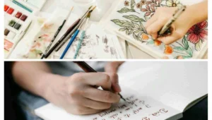 Menggambar dan menulis, dua seni yang saling melengkapi.