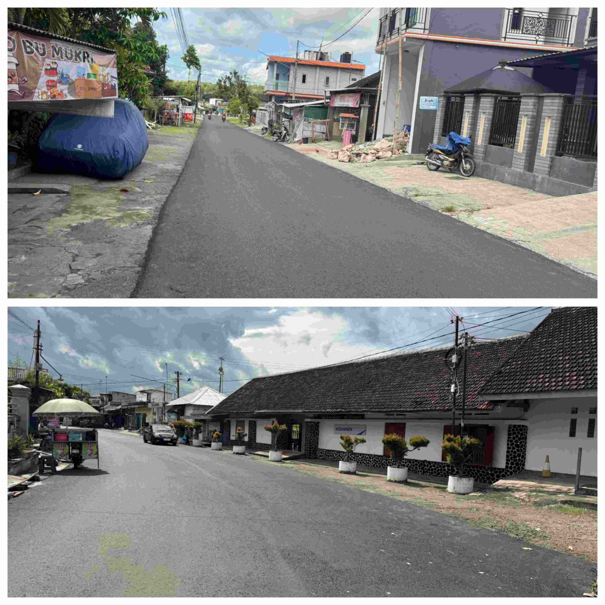 Anggota DPRD Kabupaten Blitar Budi Susila Jaya meninjau pengaspalan ruas Jalan Stasiun Kesamben.