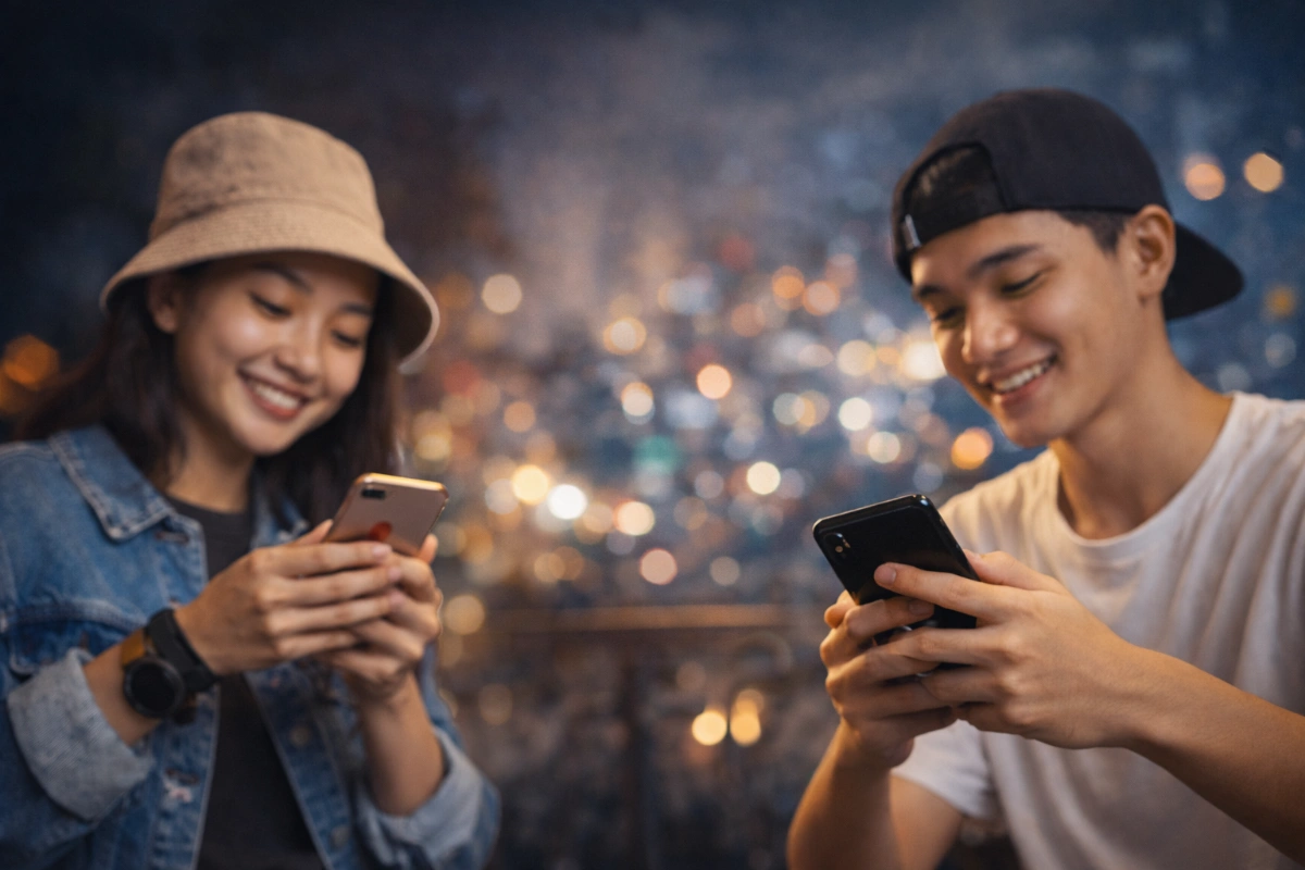 Generasi muda memanfaatkan ponsel pintar untuk mengikuti perkembangan informasi.