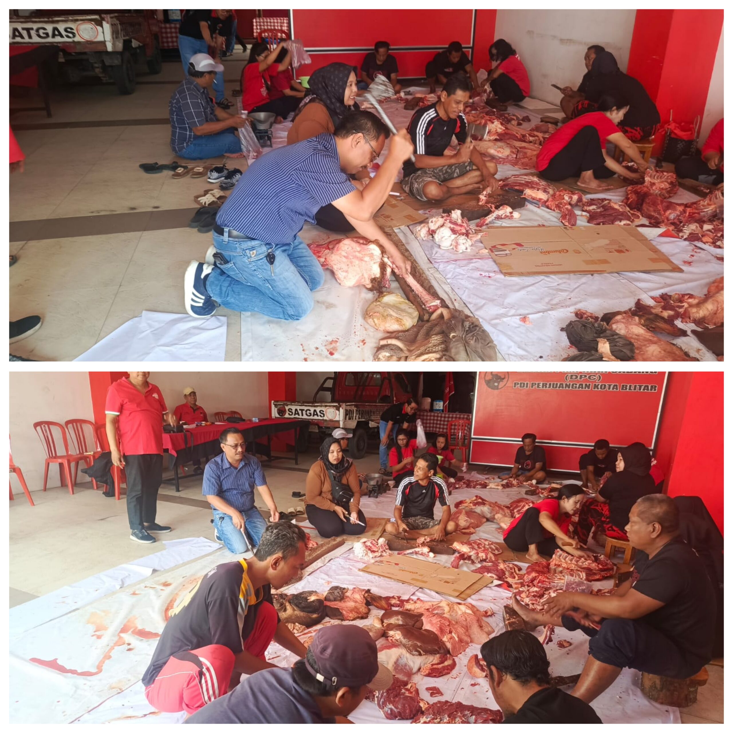 Fraksi PDIP Kota Blitar berbagi daging kurban kepada masyarakat saat Idul Adha.