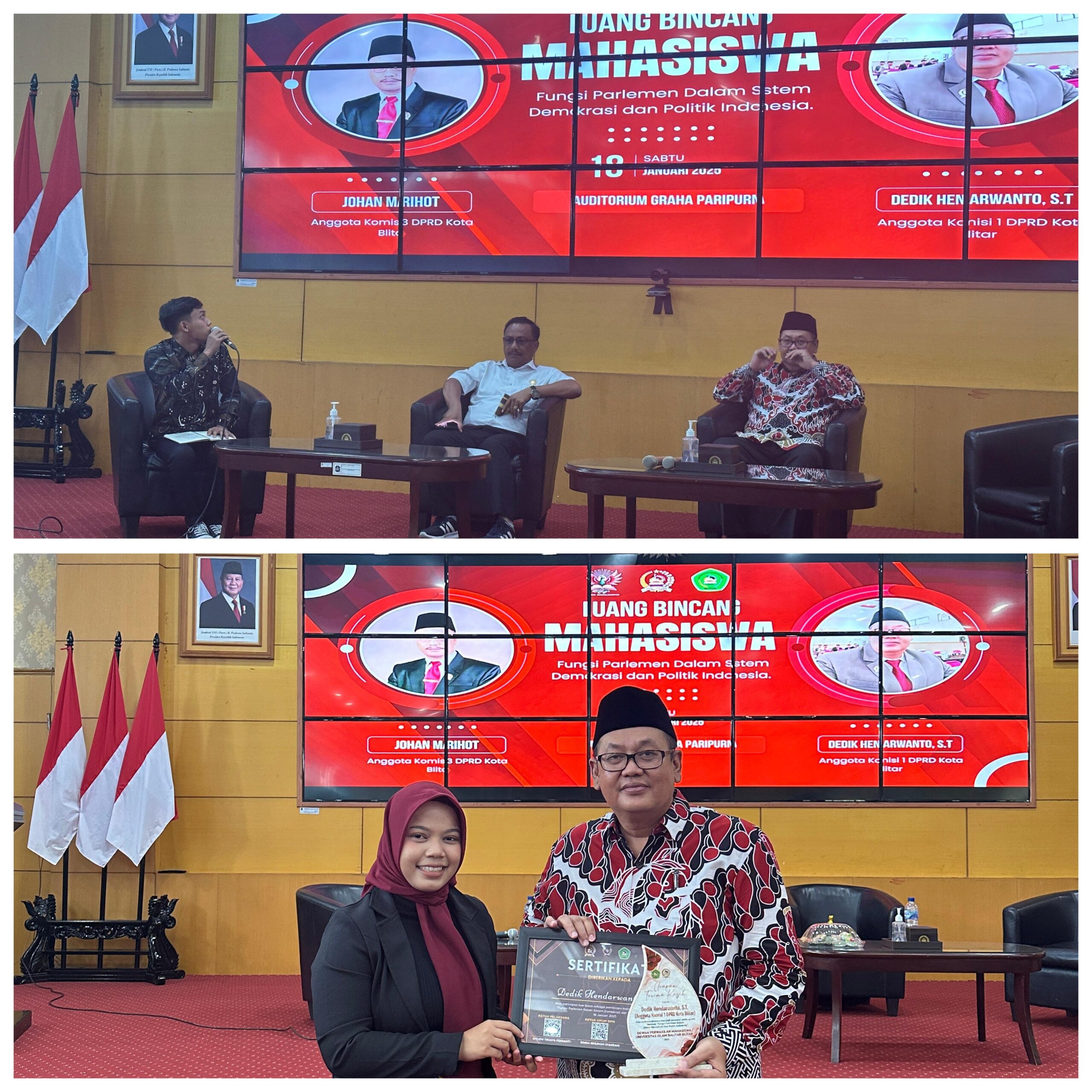 Fraksi PDI Perjuangan DPRD Kota Blitar menjadi narasumber kegiatan edukasi politik di lingkungan kampus.