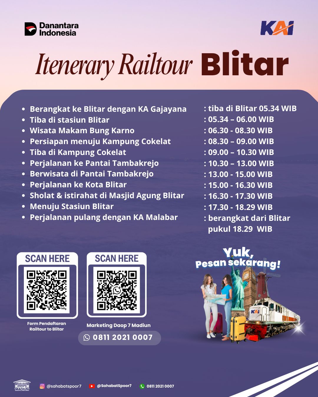 Dorong Pariwisata Daerah, KAI Daop 7 Madiun Buka Open Trip Wisata Tematik "Rail Tour Jawa Timur" ke Blitar Dorong Pariwisata Daerah, KAI Daop 7 Madiun Buka Open Trip Wisata Tematik "Rail Tour Jawa Timur" ke Blitar - Patriapos