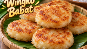 Wingko babat buatan sendiri dengan tekstur lembut, rasa manis gurih, dan aroma kelapa yang menggugah selera.