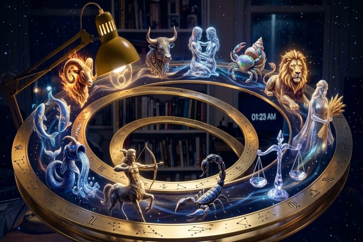 Ilustrasi astrologi dan 12 zodiak untuk ramalan Rabu, 28 Oktober 2026.