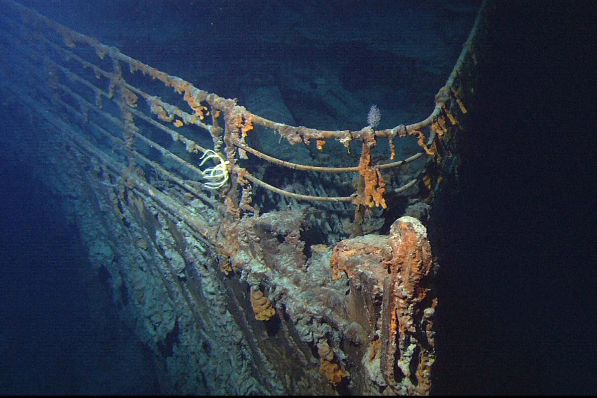 Haluan kapal Titanic yang tenggelam di dasar Samudra Atlantik. Sumber: NOAA / Institute for Exploration / University of Rhode Island