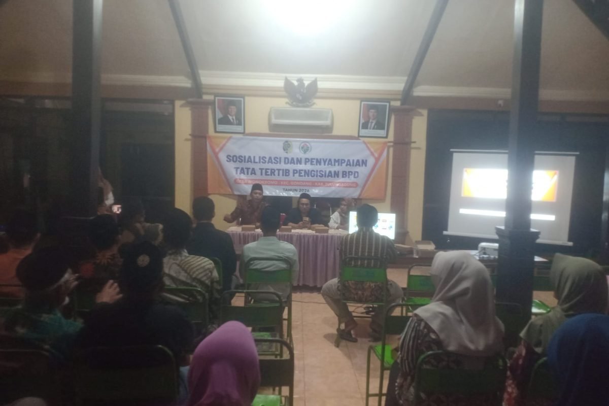 IMG-20260805-WA0004 Sosialisasi tata tertib pengisian BPD Desa Wonokromo Tahun 2026 berlangsung tertib, lancar, dan penuh antusiasme peserta.