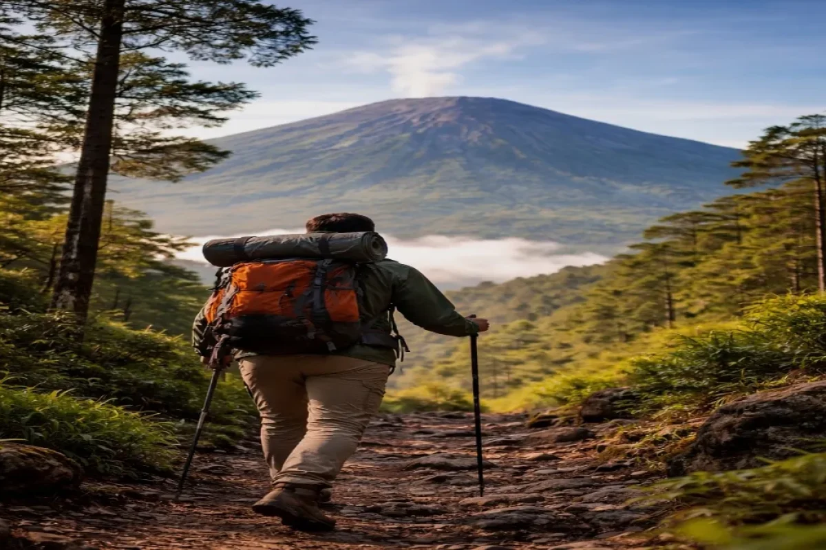Ilustrasi pendaki di Gunung Slamet, Jawa Tengah. Ilustrasi pendaki di Gunung Slamet, Jawa Tengah.