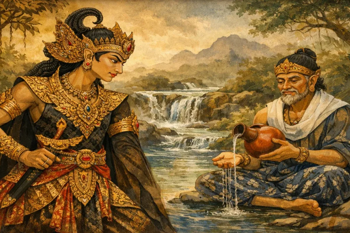 Ilustrasi budaya Jawa yang merefleksikan karakter dan nilai hidup dalam weton Senin Pon