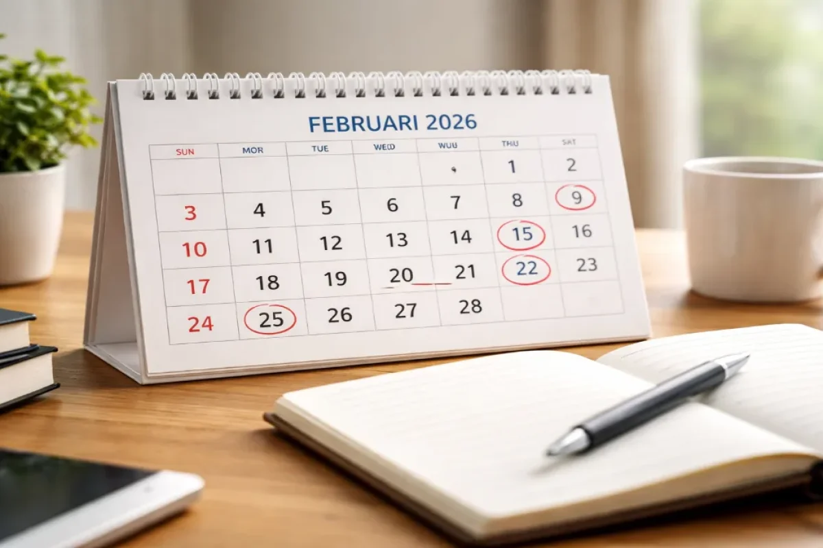 Kalender Februari 2026 digunakan sebagai ilustrasi perhitungan hari baik memulai usaha Kalender Februari 2026 digunakan sebagai ilustrasi perhitungan hari baik memulai usaha